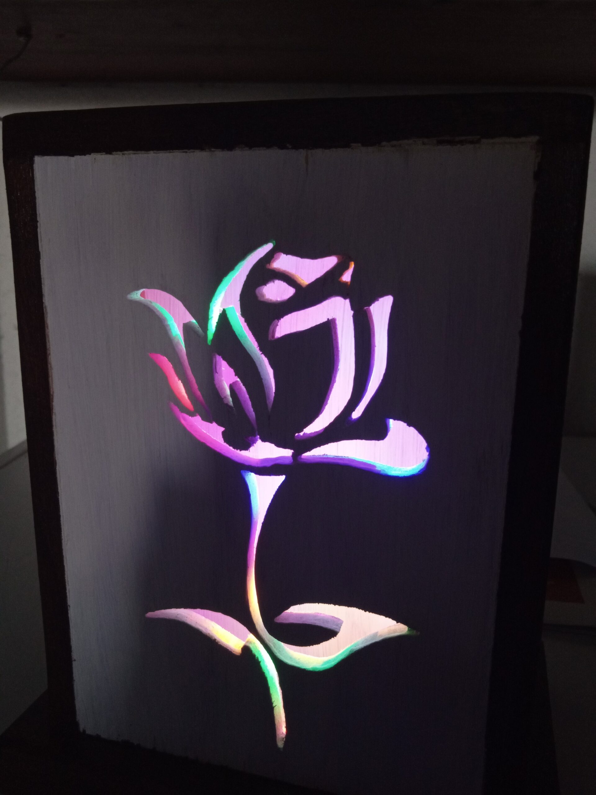 Cadre lumineux mini rose violet