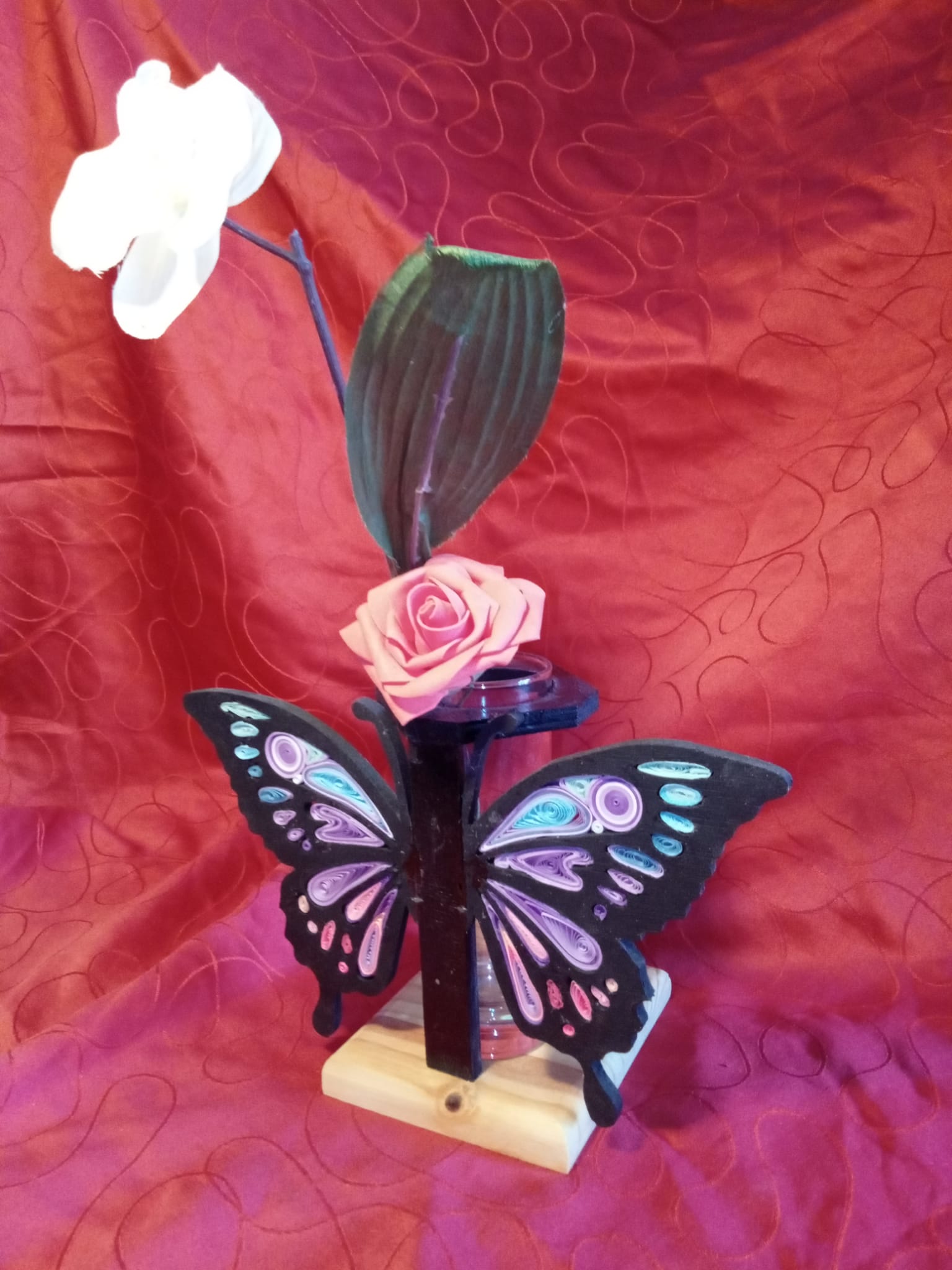 Soliflore papillon noir