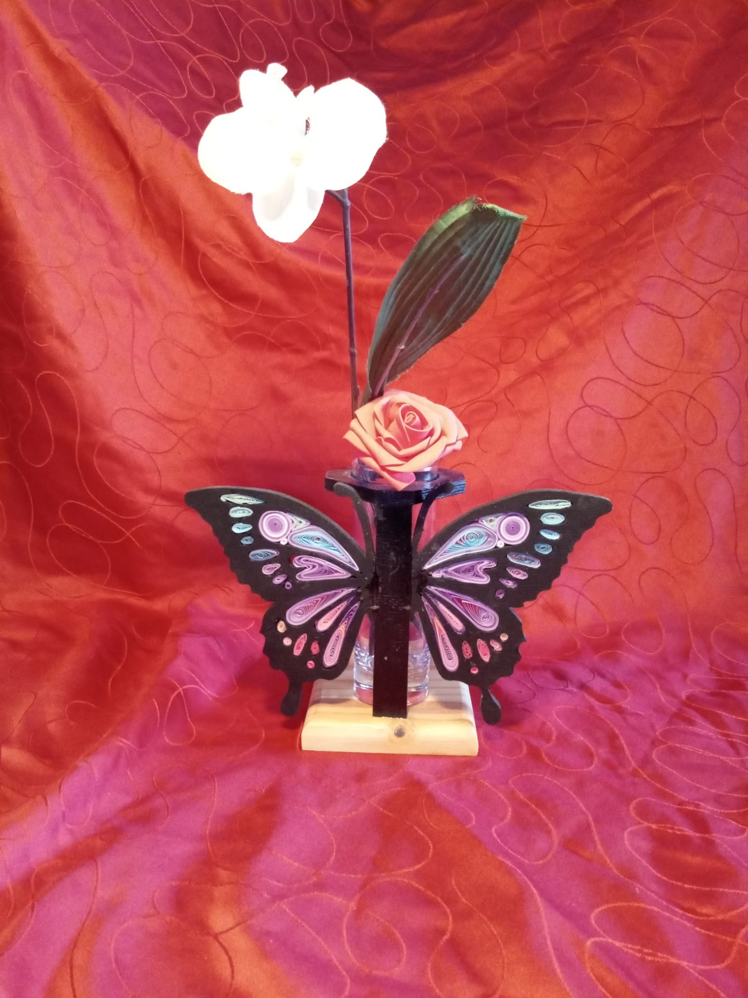 Soliflore papillon noir