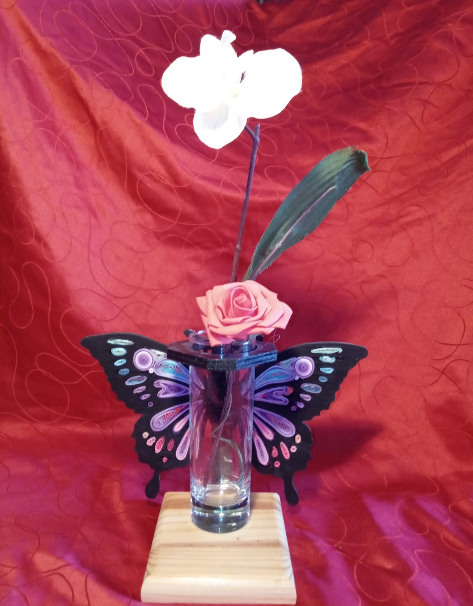 Soliflore papillon noir